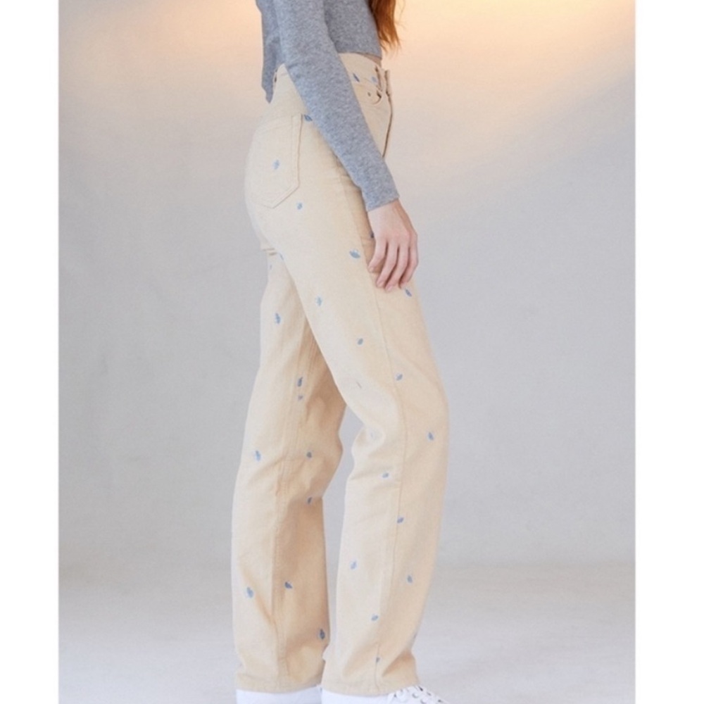 Pa Sun Boyfriend Corduroy Mushroom Embroidery size 23